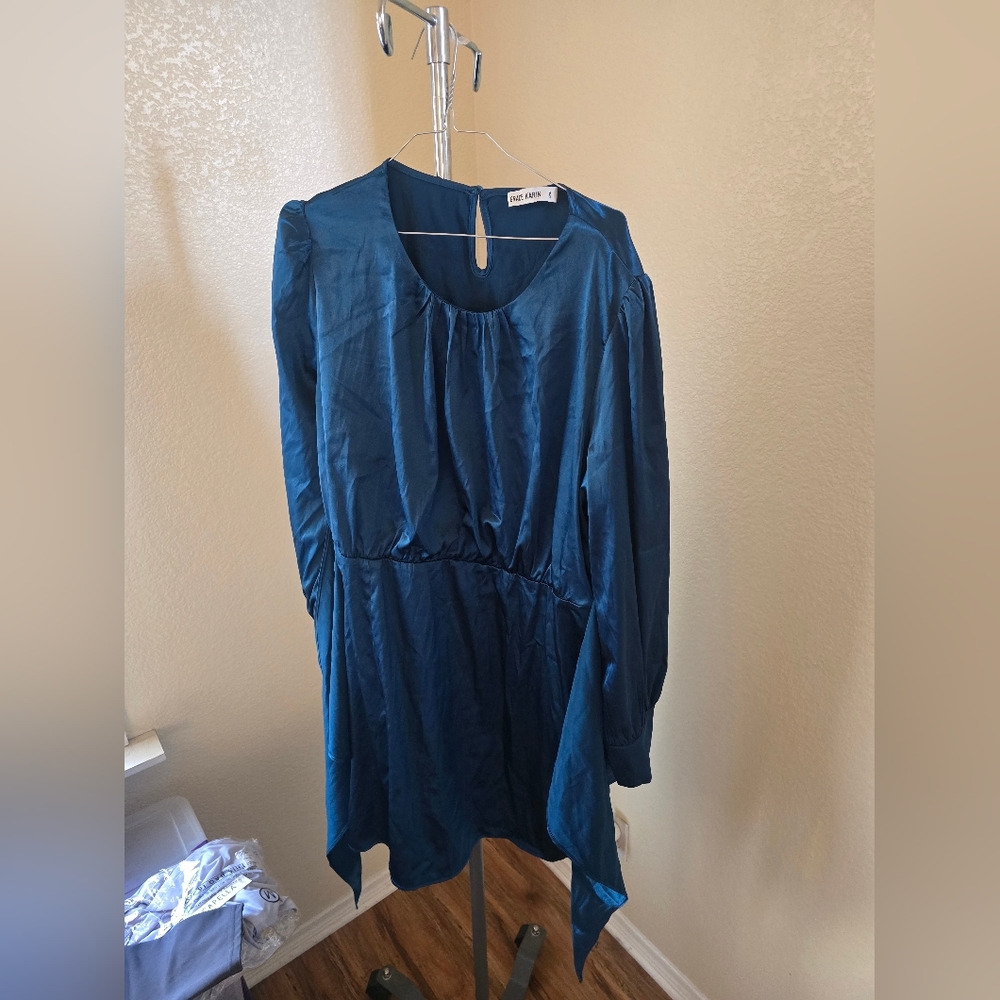 Grace Karin Teal Long Sleeve Dress